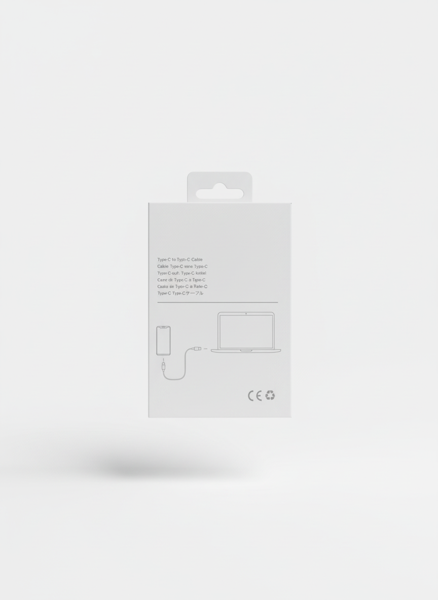 Type-C Kabel Baksida 3D Render